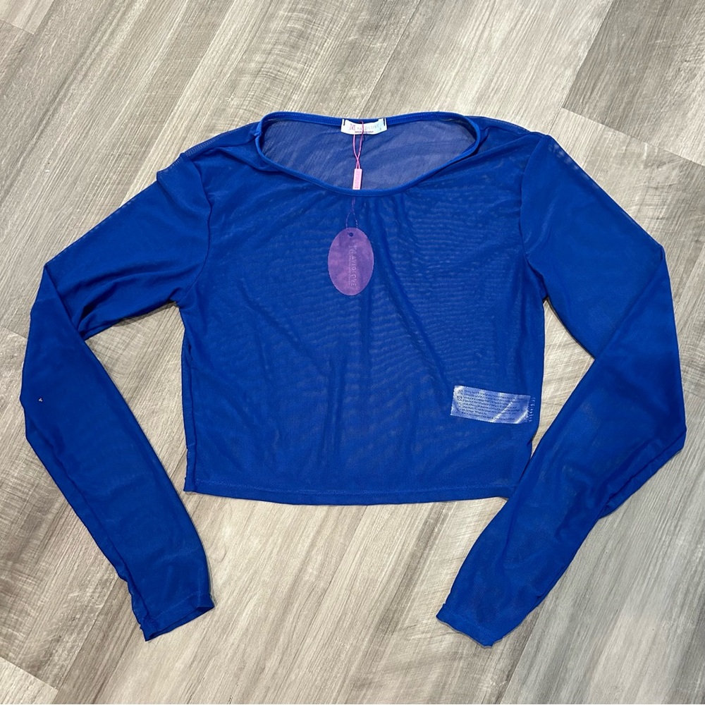 Blue Mesh Crop Top BRAND NEW!